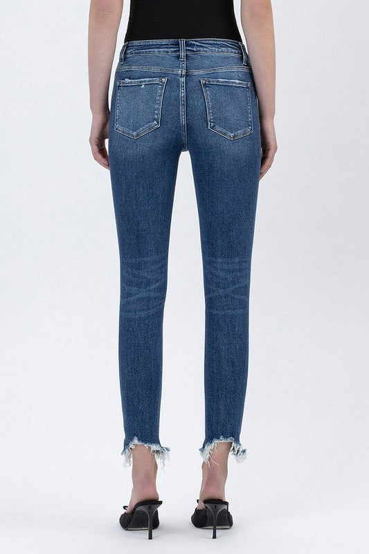 High Rise Dark Wash Crop Skinny