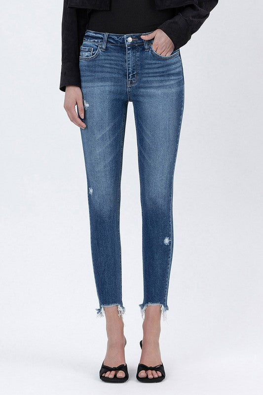 High Rise Dark Wash Crop Skinny