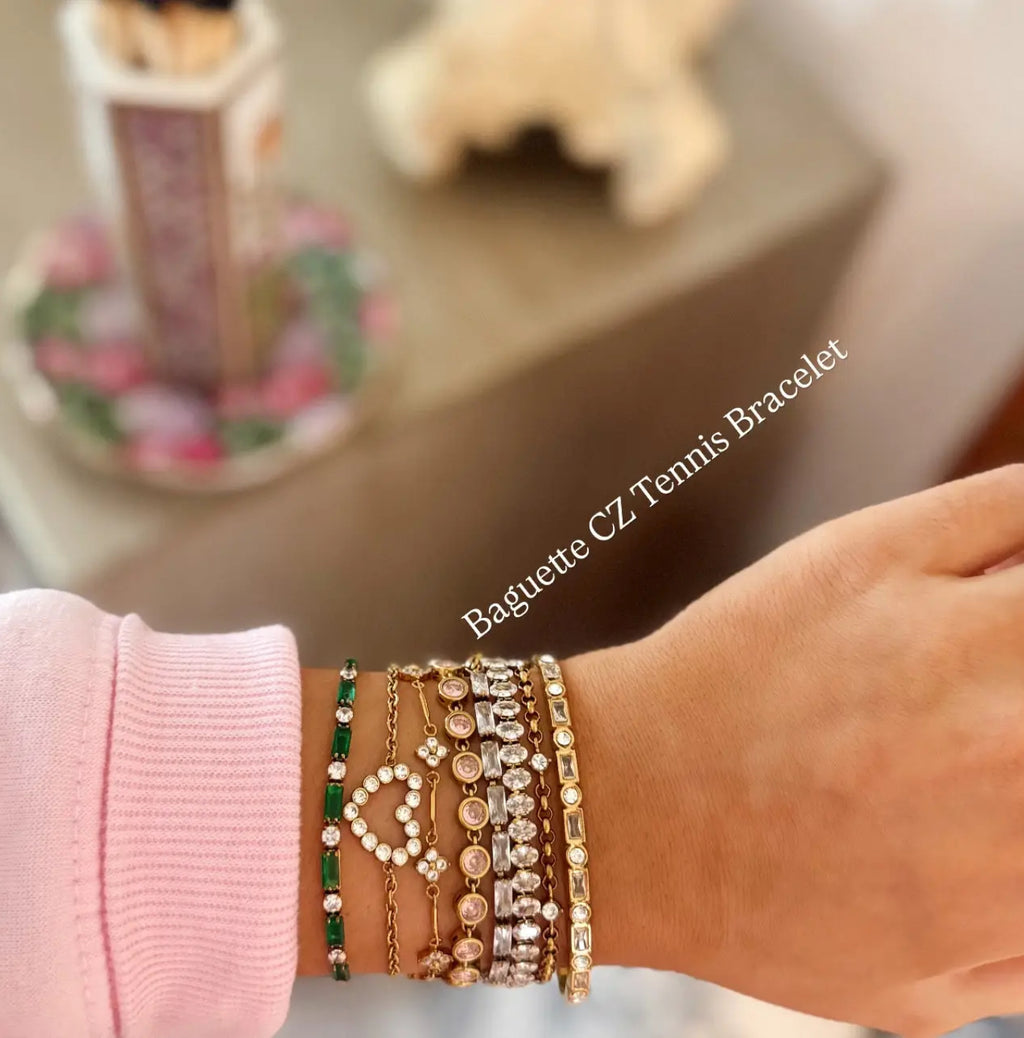 Baguette Cz Tennis Bracelet