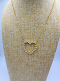 Pave' Hollow Heart Necklace