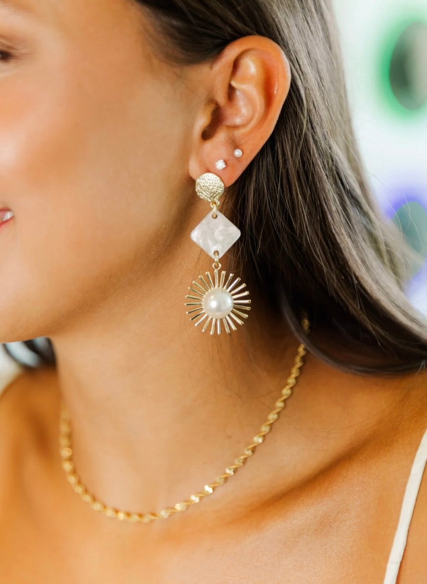 Acrylic Diamond Starburst Drop Earring