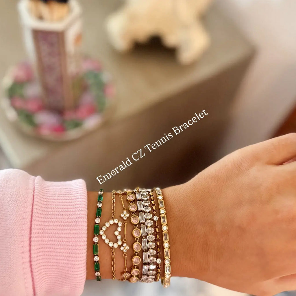 Emerald Cz Tennis Bracelet