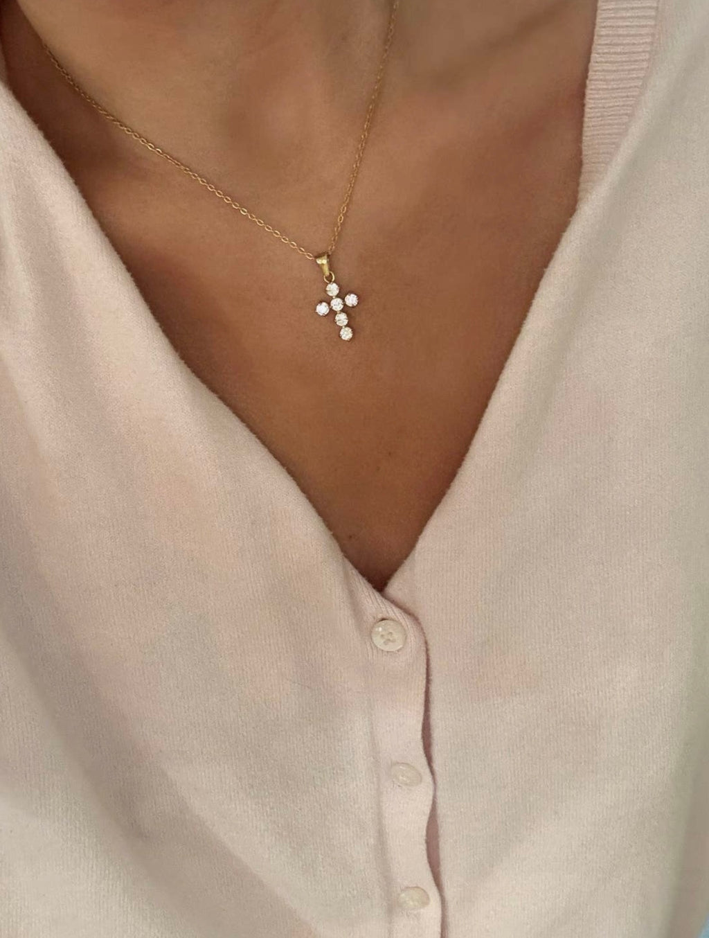 Charlotte Cross Necklace - Gold