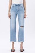Ezra High Rise Distressed Crop Slim Wild Jeans