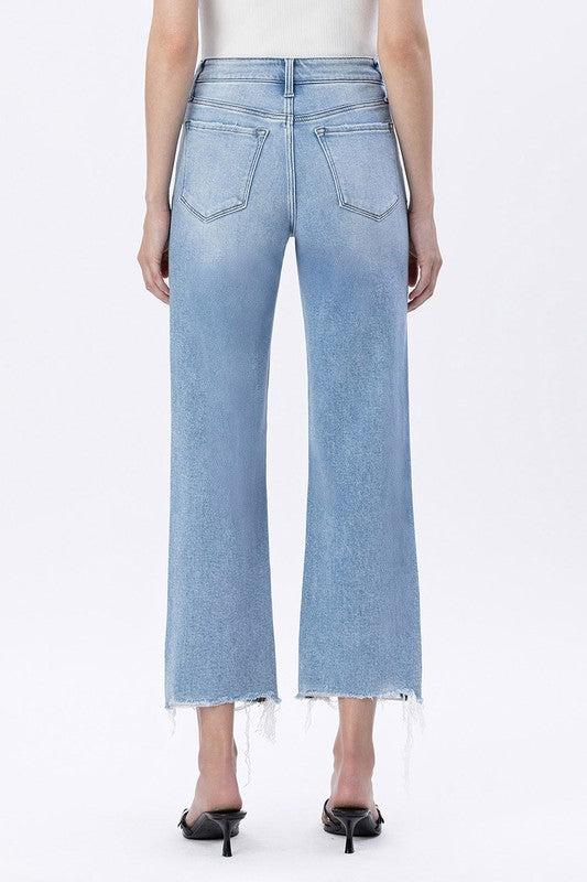 Ezra High Rise Distressed Crop Slim Wild Jeans