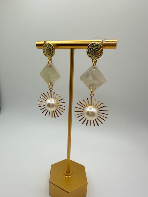 Acrylic Diamond Starburst Drop Earring